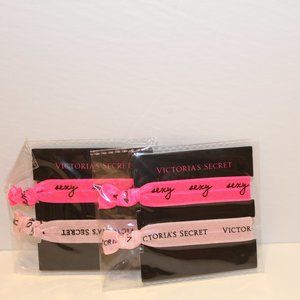Victoria's Secret Hair Ties 2 Cards with set of 2 Pink and Hot Pink New